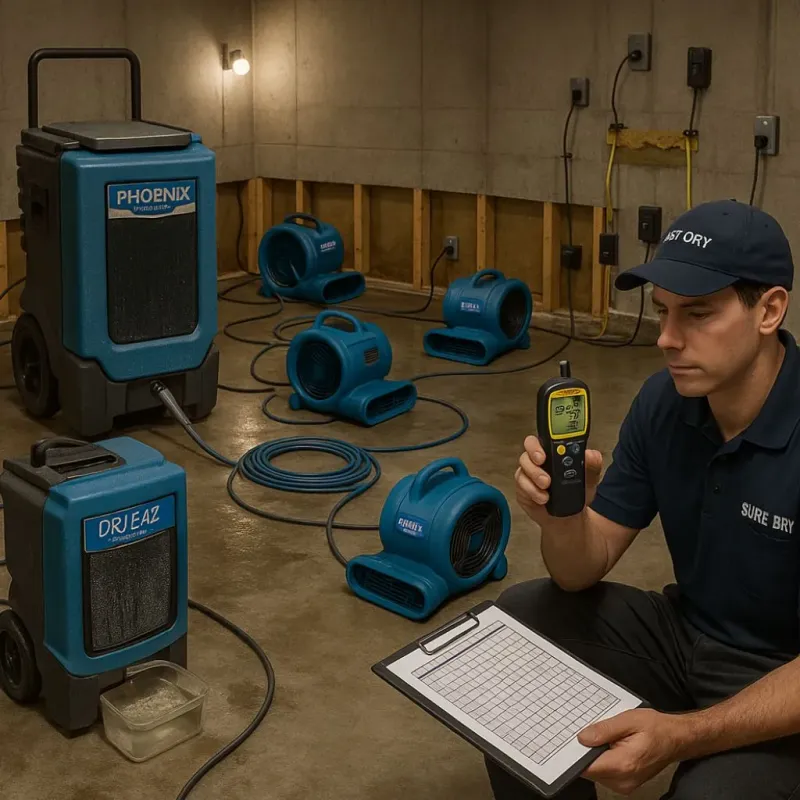 Structural Drying and Dehumidification process in Farmingdale, NY